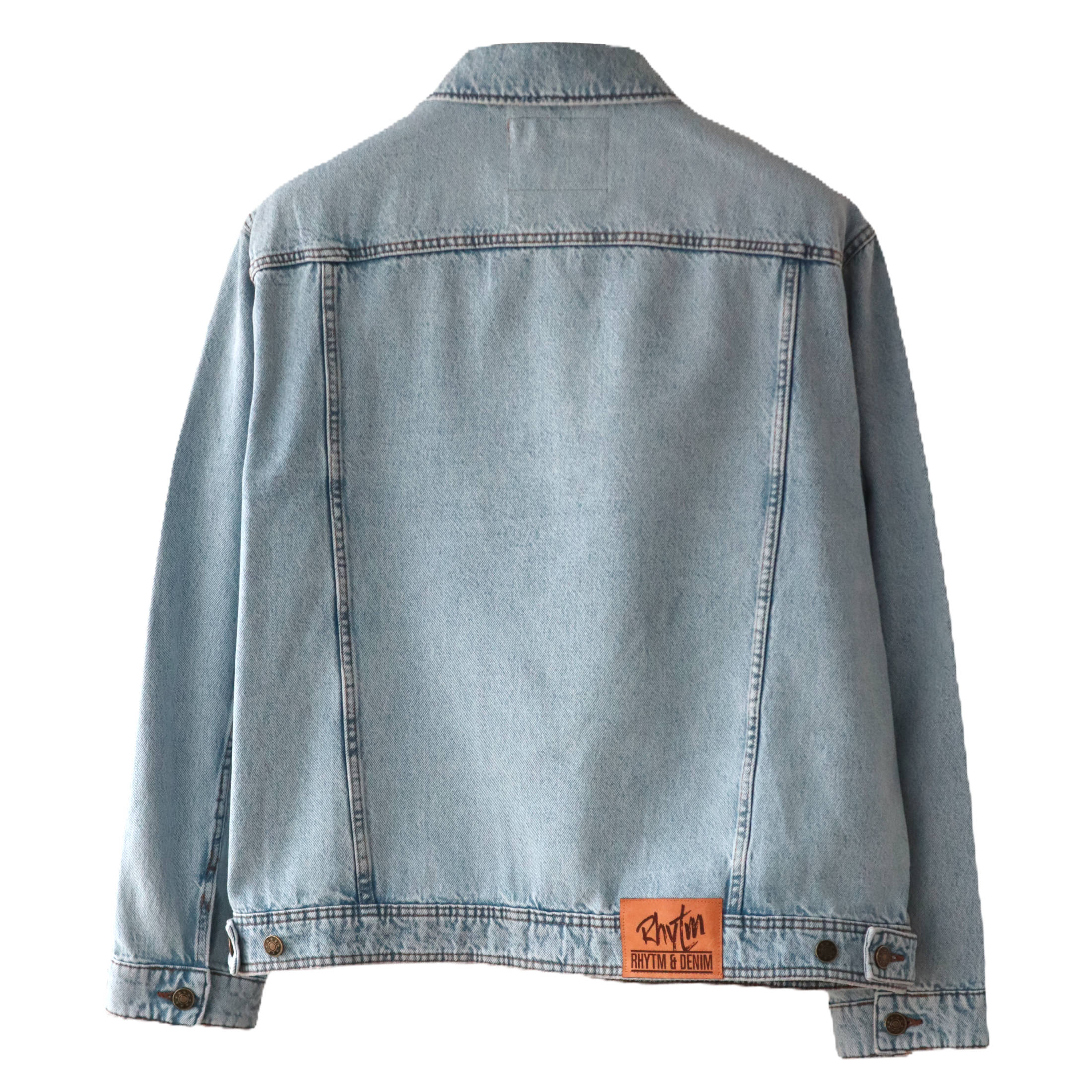 Jacket Rhythm & Denim Light Blue + your design, back